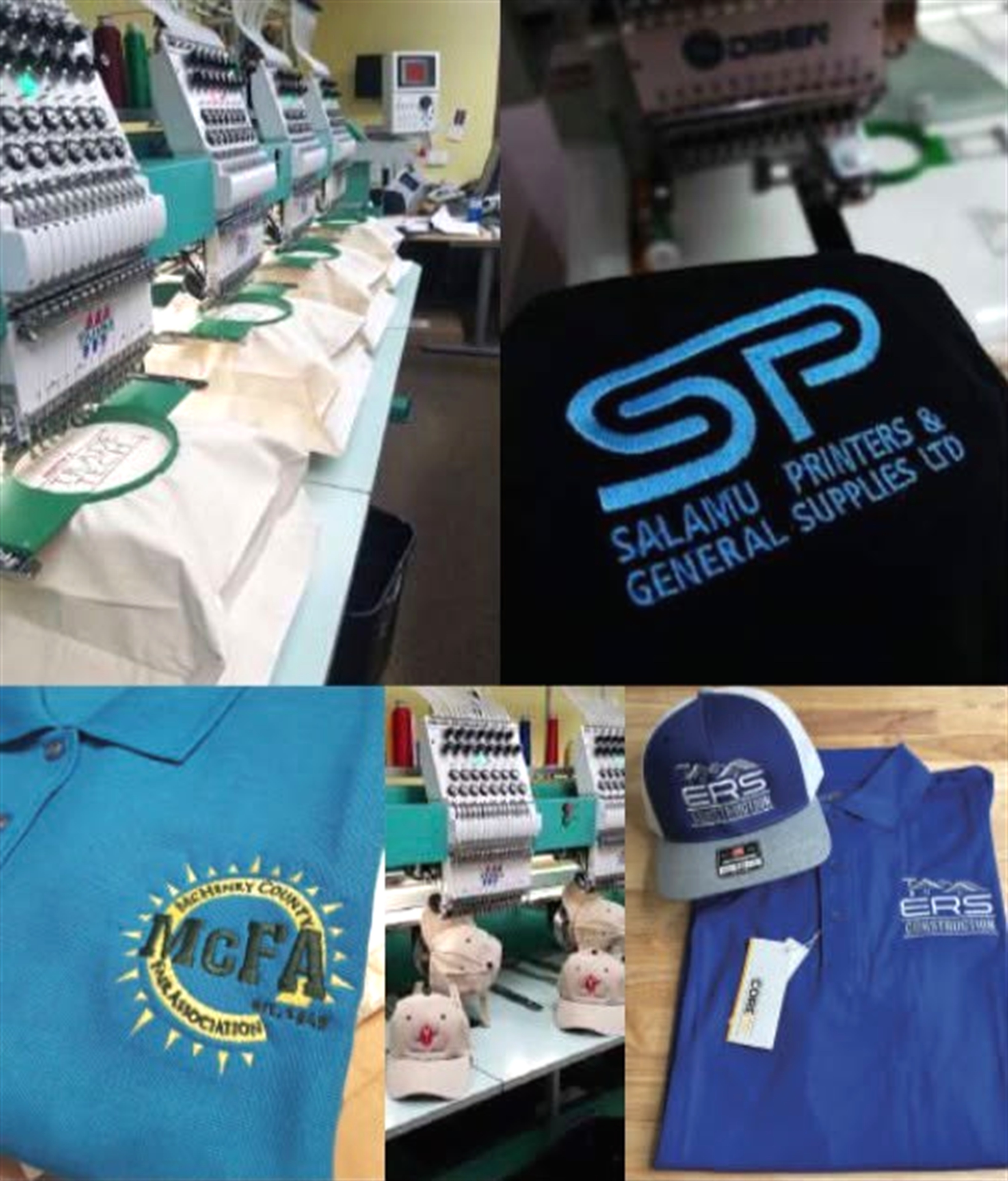 Embroidery and apparel branding work